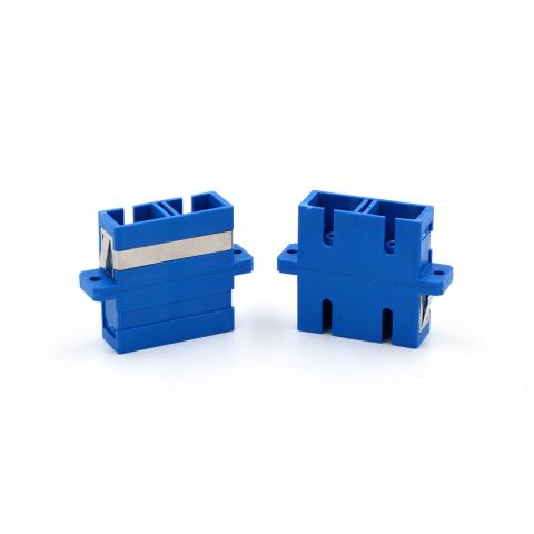 ECS Adapter SC/UPC - SC/UPC SM Duplex Ceramic Blue med flange