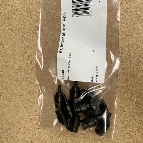 Konnektor Vand 5 mm, 1 stk. (10 stk. pr. ps.)