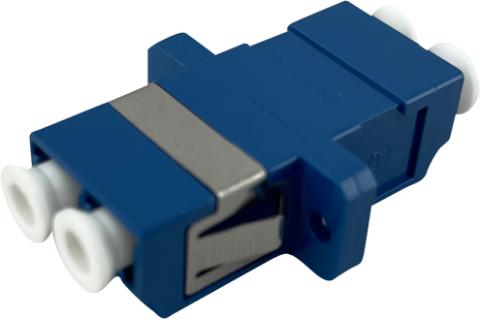 ECS Adapter LC/UPC - LC/UPC SM Duplex Ceramic Blue med flange