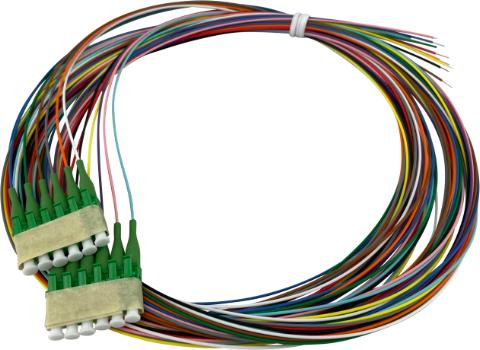 CommScope Pigtailsæt LC/APC 2M 9/125µm semitight G657.A1 tuned LSZH. Sæt med 12 farver