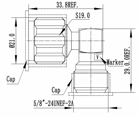 RFS Adaptor Right angle N Male - N Female
