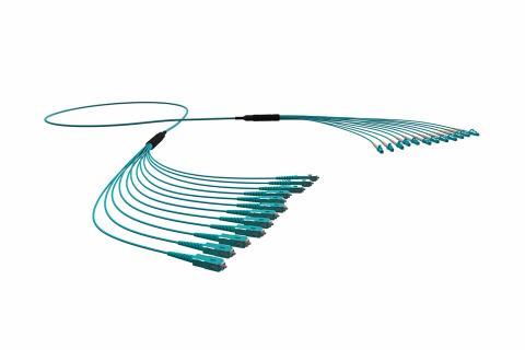 12F Pretermineret kabel premium LC-LC OM4 Micro 2mm tails LSZH Aqua 10m 12xFIbre MM MicroCable OM3 4.5mm OD LSZH