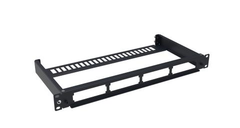 CommScope AGILE 1U fixed panel, accepts (4) G2 G2 modules or adapter packs providing up to 48 duplex LC or 32 MPO ports
