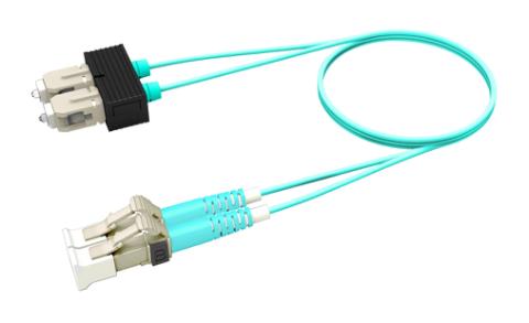 CommScope patchkabel LC/PC - SC/PC Duplex OM4 2M 50/125µm, farve AQUA, 2x1,6mm 2M