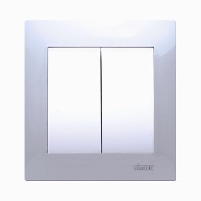 Dobbelt Korrespondance. 10A. Hvid. Inkl ramme. Skrueterminal.