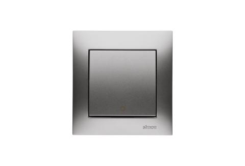 2 polet afbryder. 16A. Alu Inkl ramme. Skrueterminal.