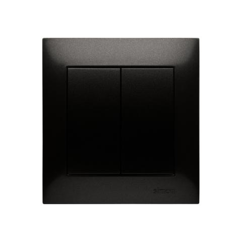 Afbryder/Impuls tryk 16A. Antracit. Inkl ramme. Skrueterminal.