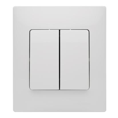 Dobbelt Korrespondance. 16A. Hvid. Inkl underlag/ramme. Skrueterminal.