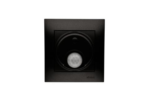 Pir føler. Styring. 16A. Antracit. Inkl ramme. Skrueterminal.