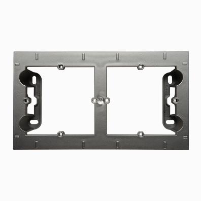 Indsats for 2 modul Stikkontakt/Afbryder. 35mm. Alu