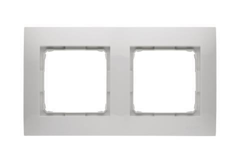 Ramme 2 modul vandret. Plast. Hvid.