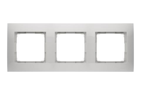 Ramme 3 modul vandret. Plast. Hvid.