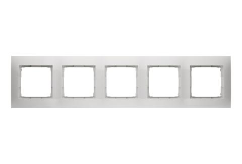 Ramme 5 modul vandret. Plast. Hvid.