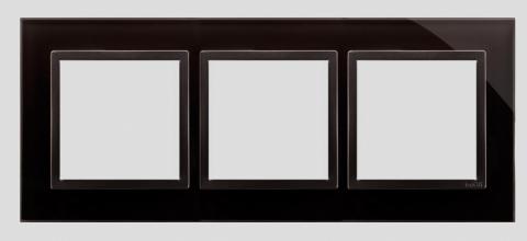 Ramme 3 modul vandret.  Glas. Frozen lava.