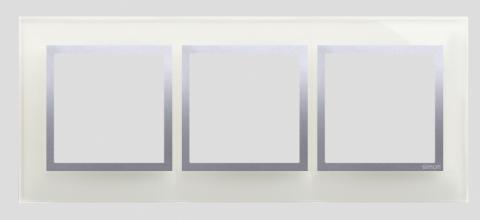 Ramme 3 modul vandret. Glas. Silver Fog.