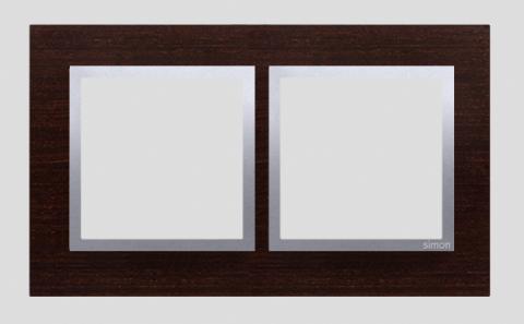 Ramme 2 modul vandret. Træ. Silver wenge.