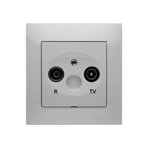 Antenne udtag. Inkl Ramme. Hvid