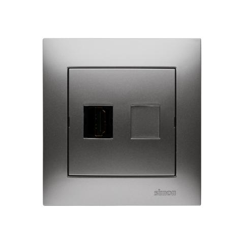 HDMI-udtag. Inkl Ramme. Alu