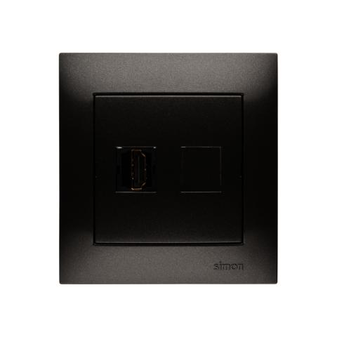 HDMI-udtag. Inkl Ramme. Antracit