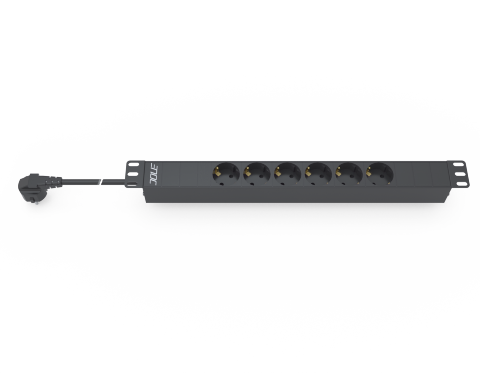 ENOC Elpanel 19'' 6 Schuko udtag. Stikprop tilslutning. 16A.